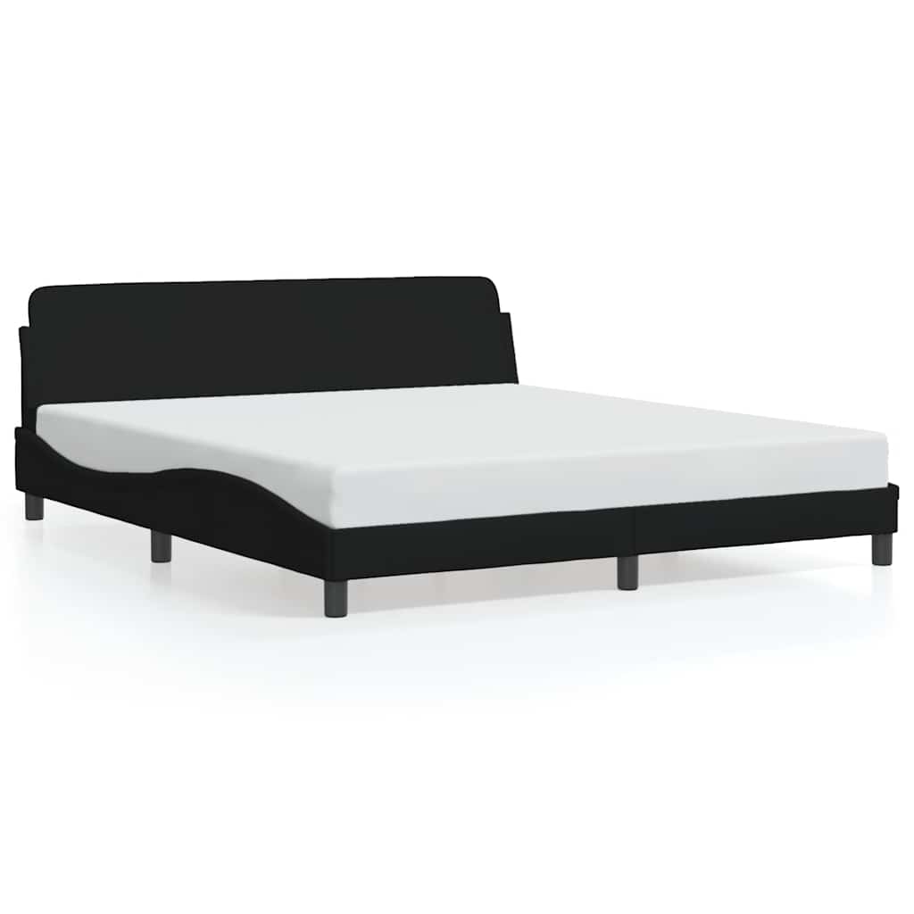 vidaXL Πλαίσιο Κρεβατιού Dover Μαύρο 180x200 εκ. Υφασμάτινο