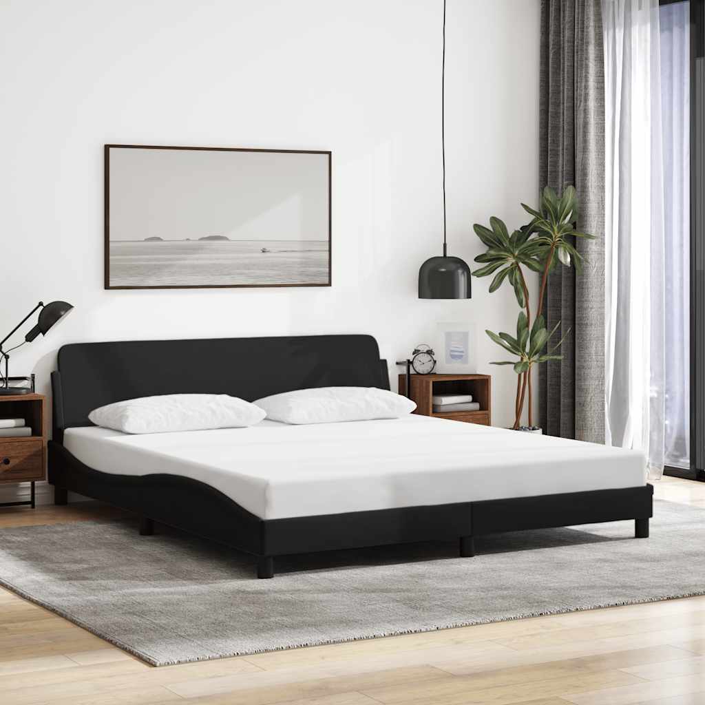 vidaXL Πλαίσιο Κρεβατιού Dover Μαύρο 180x200 εκ. Υφασμάτινο