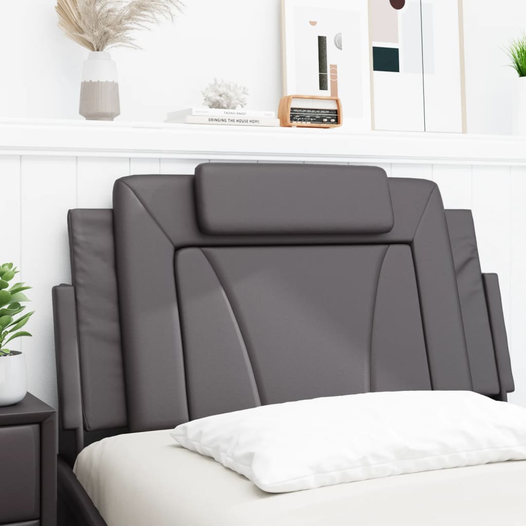 vidaXL Μαξιλάρι για Κεφαλάρι Γκρι 100 εκ. από Συνθετικό Δέρμα