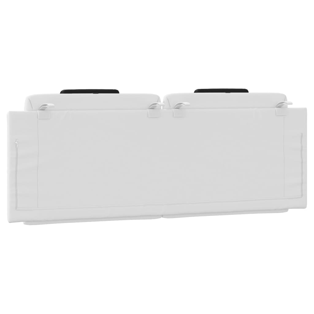 vidaXL Μαξιλάρι για Κεφαλάρι Λευκό μαύρο 120εκ. από Συνθετικό Δέρμα