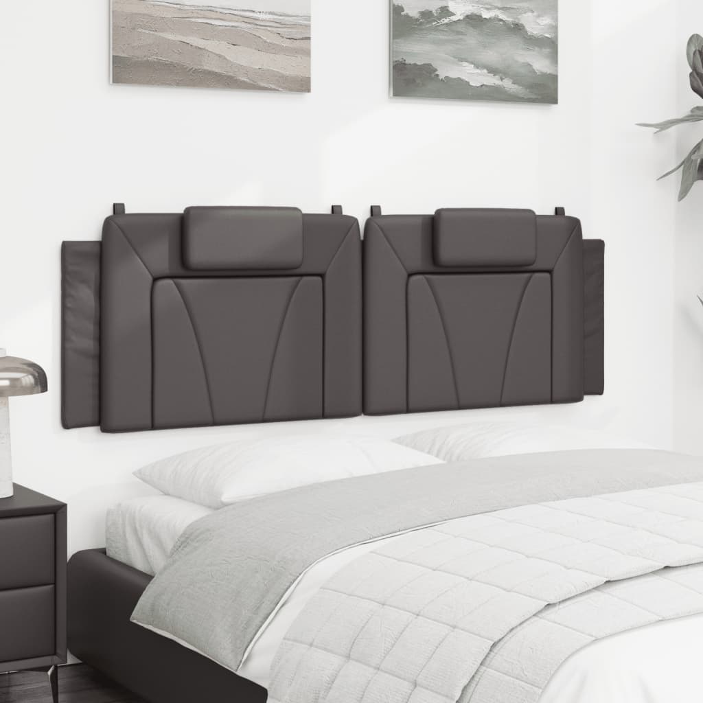 vidaXL Μαξιλάρι για Κεφαλάρι Γκρι 160 εκ. από Συνθετικό Δέρμα