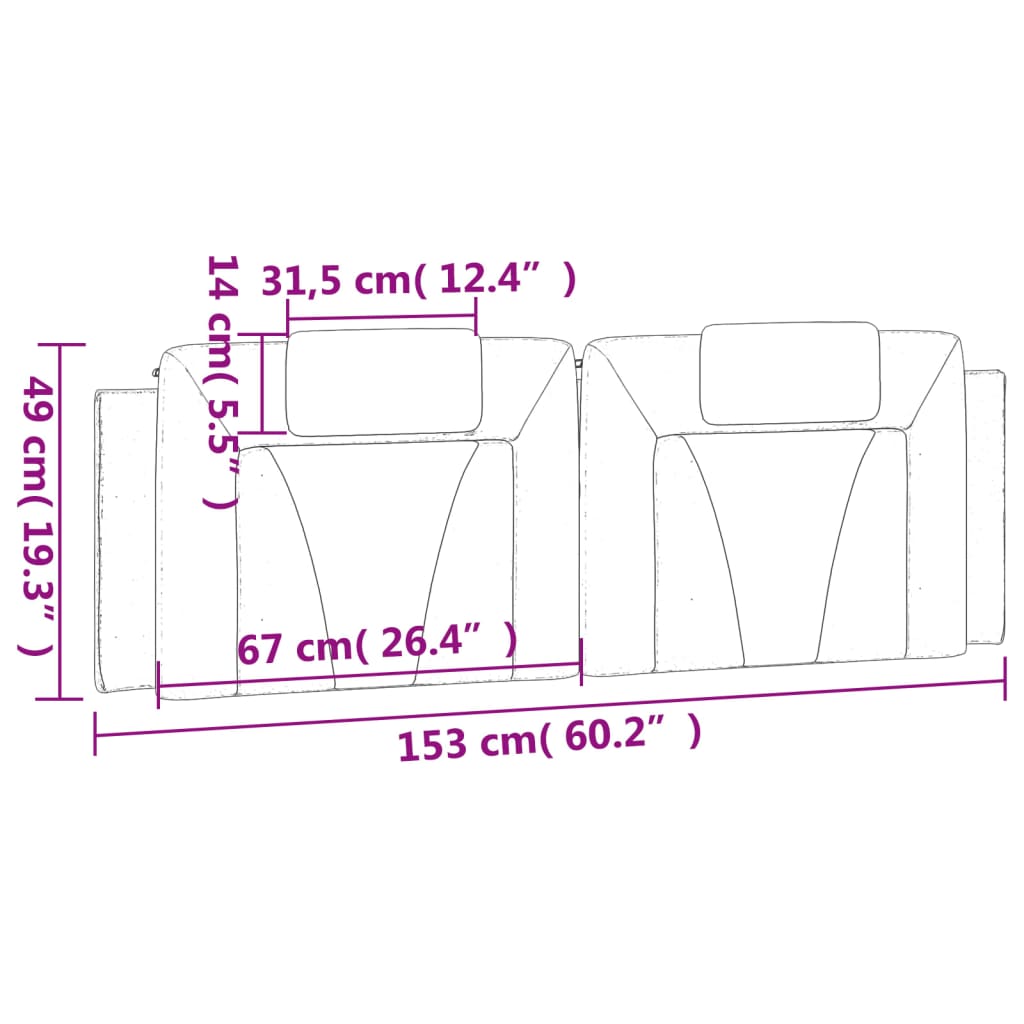 vidaXL Μαξιλάρι για Κεφαλάρι Λευκό 152 εκ. από Συνθετικό Δέρμα