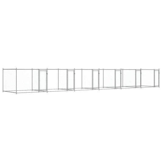 vidaXL Κλουβί Σκύλου με Πόρτες Γκρι 12x2x1,5 μ. Γαλβανισμένος Χάλυβας