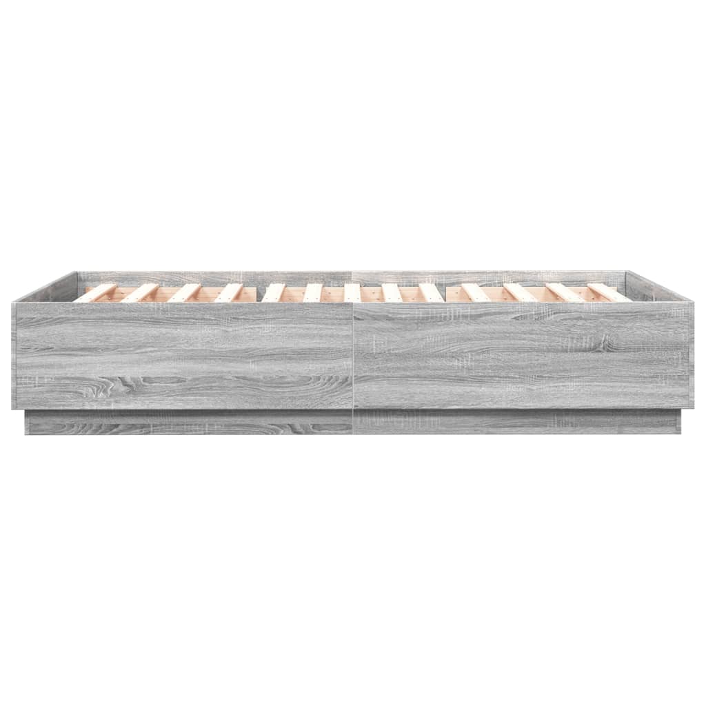 vidaXL Πλαίσιο Κρεβατιού με Φώτα LED Γκρι sonoma 120x200εκ. Επεξ. Ξύλο