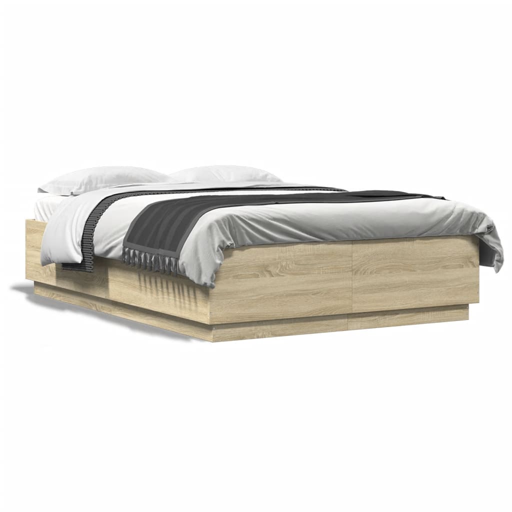 vidaXL Πλαίσιο Κρεβατιού Sonoma Δρυς 150x200 εκ. Επεξεργασμένο Ξύλο