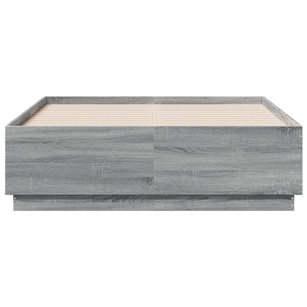 vidaXL Πλαίσιο Κρεβατιού Γκρι Sonoma 140x190 εκ. Επεξεργασμένο Ξύλο