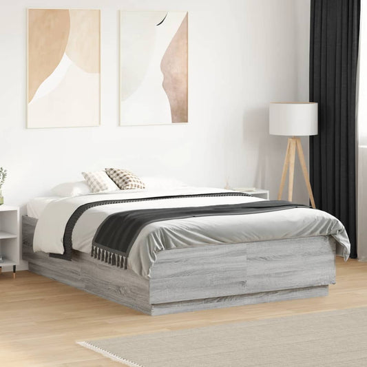 vidaXL Πλαίσιο Κρεβατιού Γκρι Sonoma 140x190 εκ. Επεξεργασμένο Ξύλο