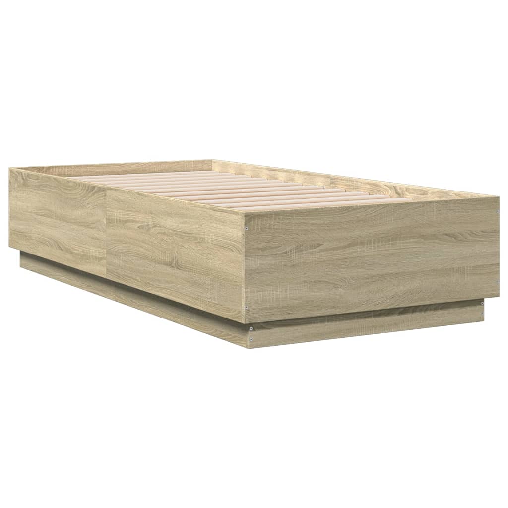 vidaXL Πλαίσιο Κρεβατιού Sonoma Δρυς 90 x 190 εκ. Επεξεργασμένο Ξύλο