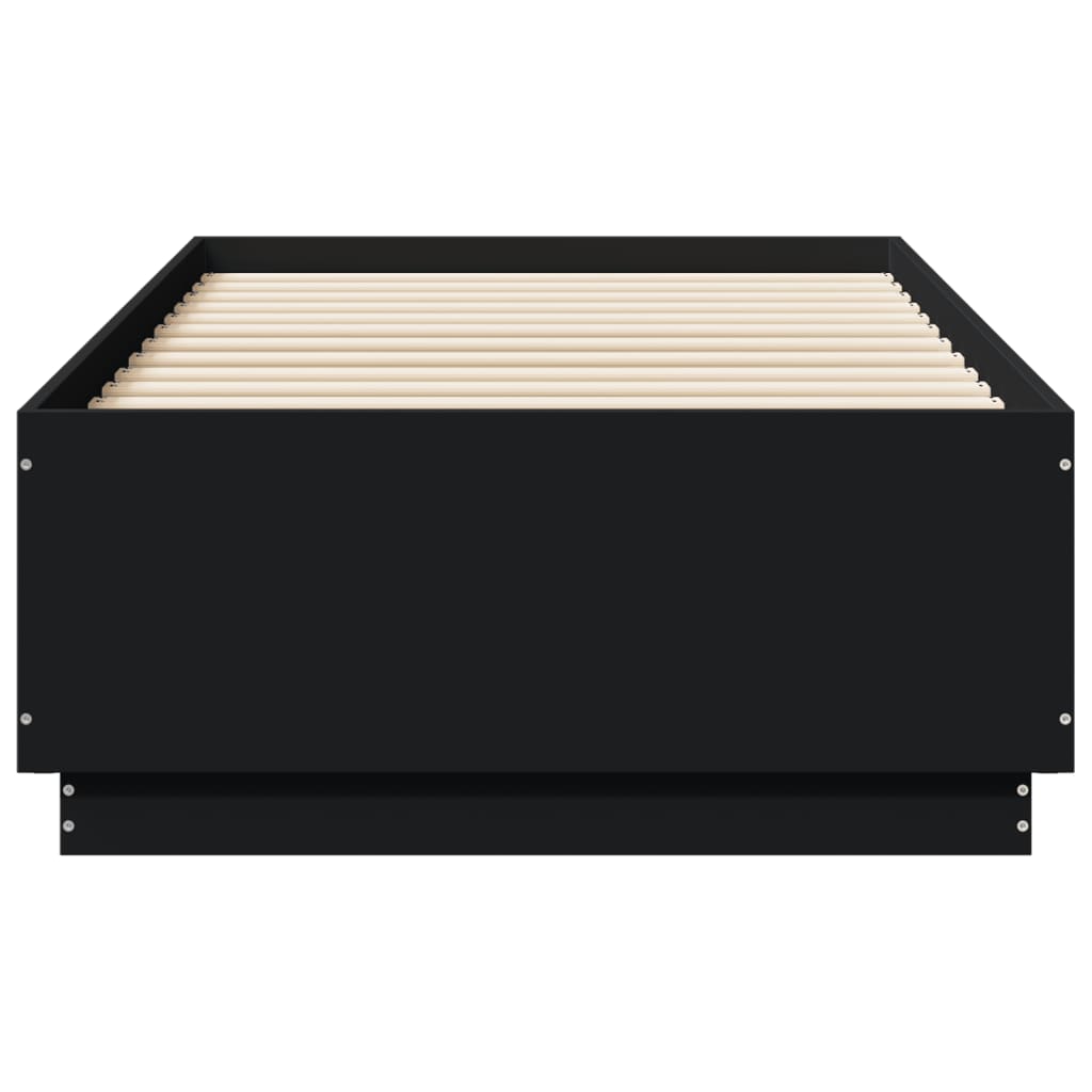 vidaXL Πλαίσιο Κρεβατιού Μαύρο 75 x 190 εκ. από Επεξεργασμένο Ξύλο