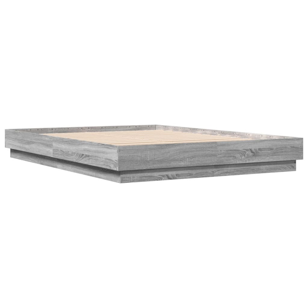 vidaXL Πλαίσιο Κρεβατιού με LED Γκρι sonoma 140 x 200 εκ.