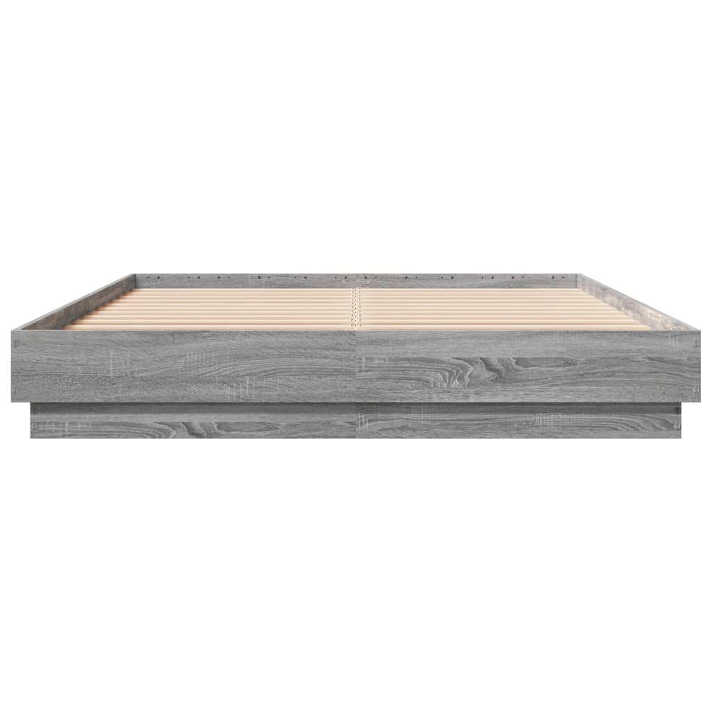 vidaXL Πλαίσιο Κρεβατιού με LED Γκρι sonoma 140 x 200 εκ.