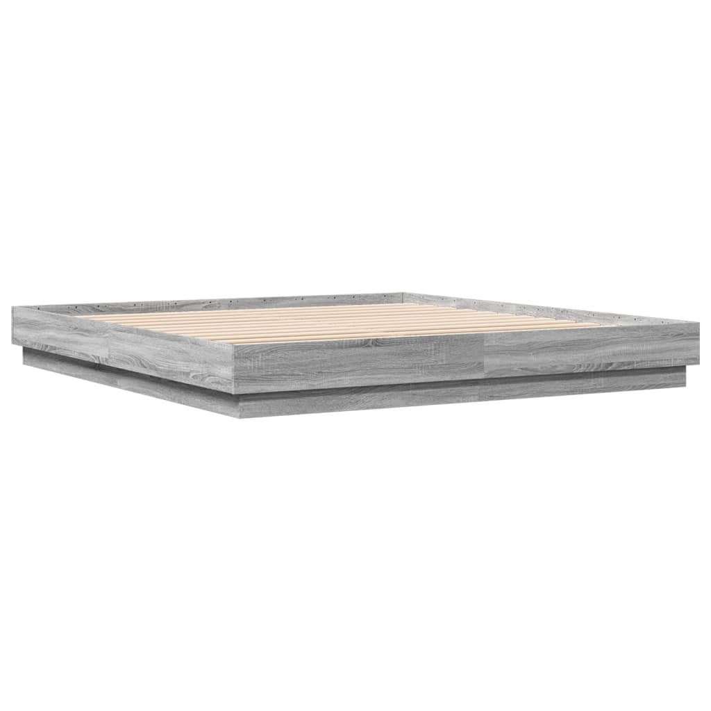vidaXL Πλαίσιο Κρεβατιού Γκρι Sonoma 200x200 εκ. Επεξεργασμένο Ξύλο