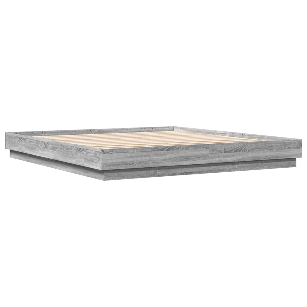vidaXL Πλαίσιο Κρεβατιού Γκρι Sonoma 200x200 εκ. Επεξεργασμένο Ξύλο