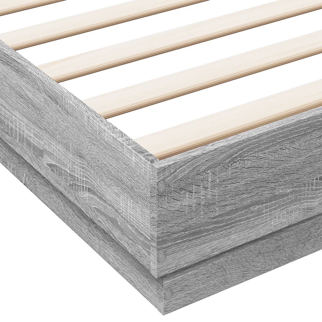 vidaXL Πλαίσιο Κρεβατιού Γκρι Sonoma 200x200 εκ. Επεξεργασμένο Ξύλο