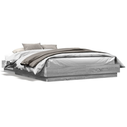 vidaXL Πλαίσιο Κρεβατιού Γκρι Sonoma 150x200 εκ. Επεξεργασμένο Ξύλο