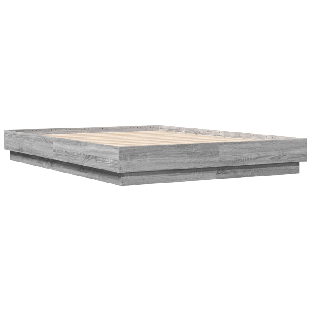 vidaXL Πλαίσιο Κρεβατιού Γκρι Sonoma 135x190 εκ. Επεξεργασμένο Ξύλο