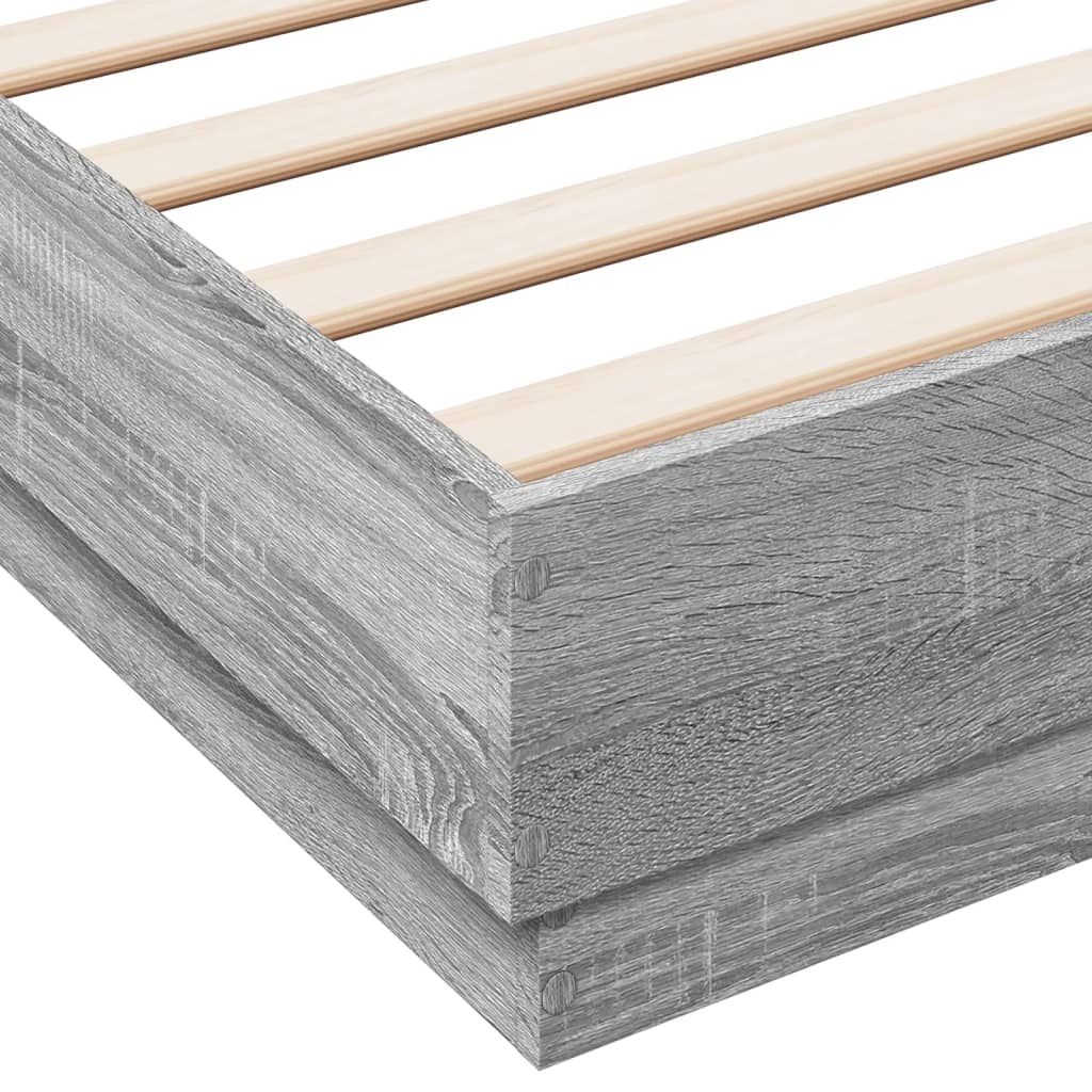 vidaXL Πλαίσιο Κρεβατιού Γκρι Sonoma 120 x 190 εκ. Επεξεργασμένο Ξύλο