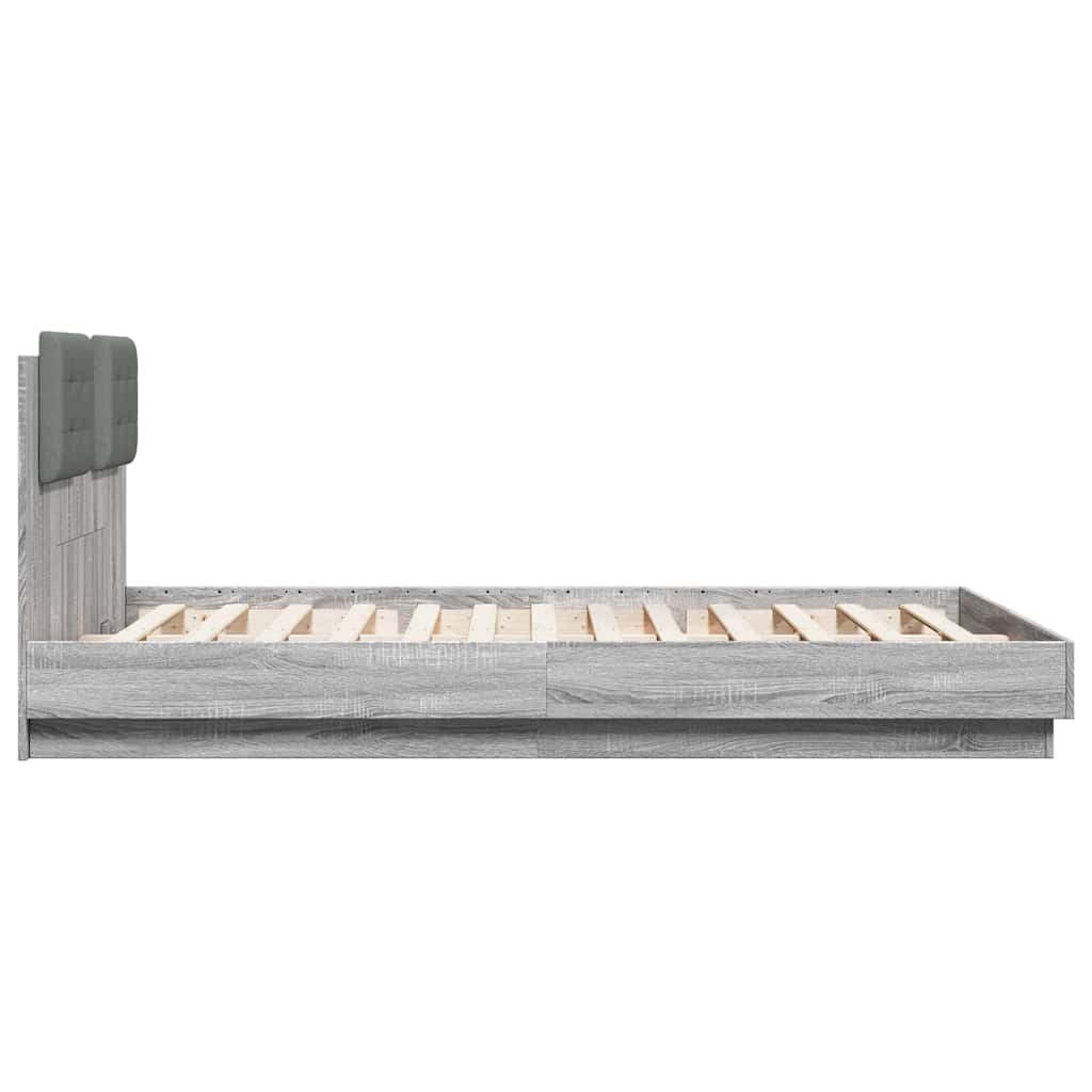 vidaXL Πλαίσιο Κρεβατιού με Κεφαλάρι Γκρι Sonoma 150x200εκ. Επεξ. Ξύλο