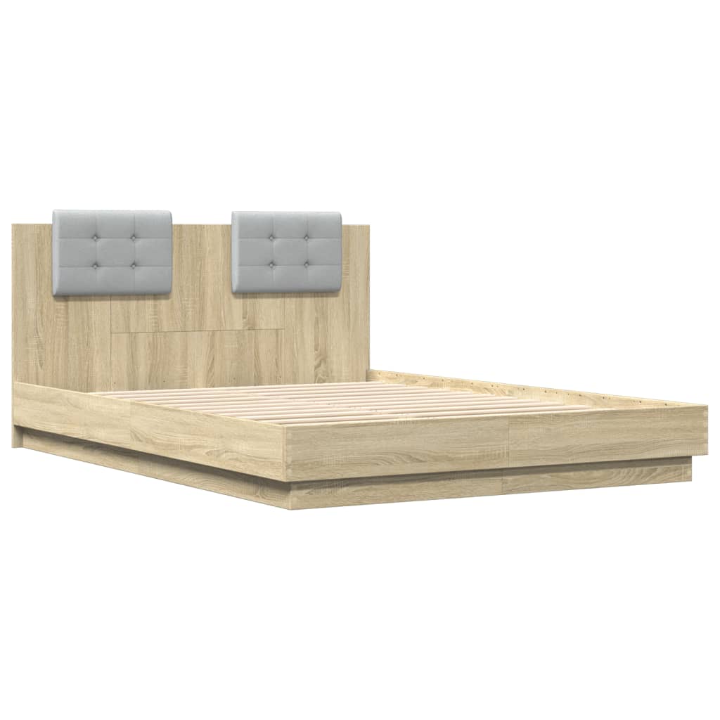 vidaXL Πλαίσιο Κρεβατιού με Κεφαλάρι Sonoma Δρυς 120x200εκ. Επεξ. Ξύλο