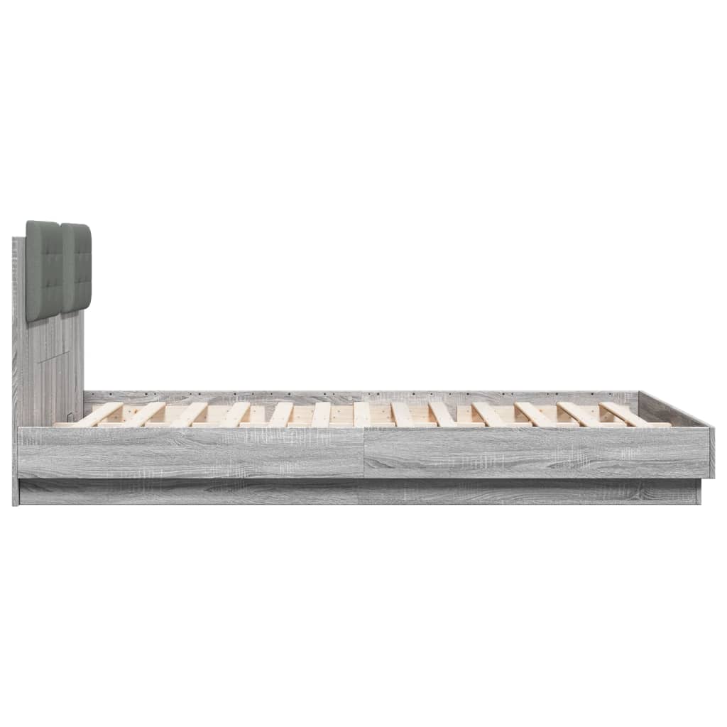 vidaXL Πλαίσιο Κρεβατιού με Κεφαλάρι Γκρι Sonoma 120x200εκ. Επεξ. Ξύλο