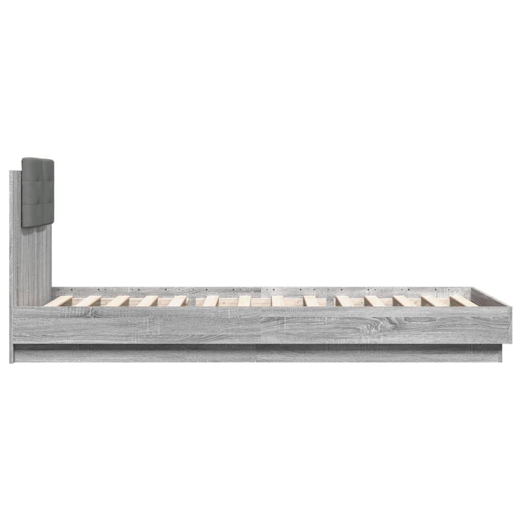 vidaXL Πλαίσιο Κρεβατιού με Κεφαλάρι Γκρι Sonoma 90x200 εκ. Επεξ. Ξύλο