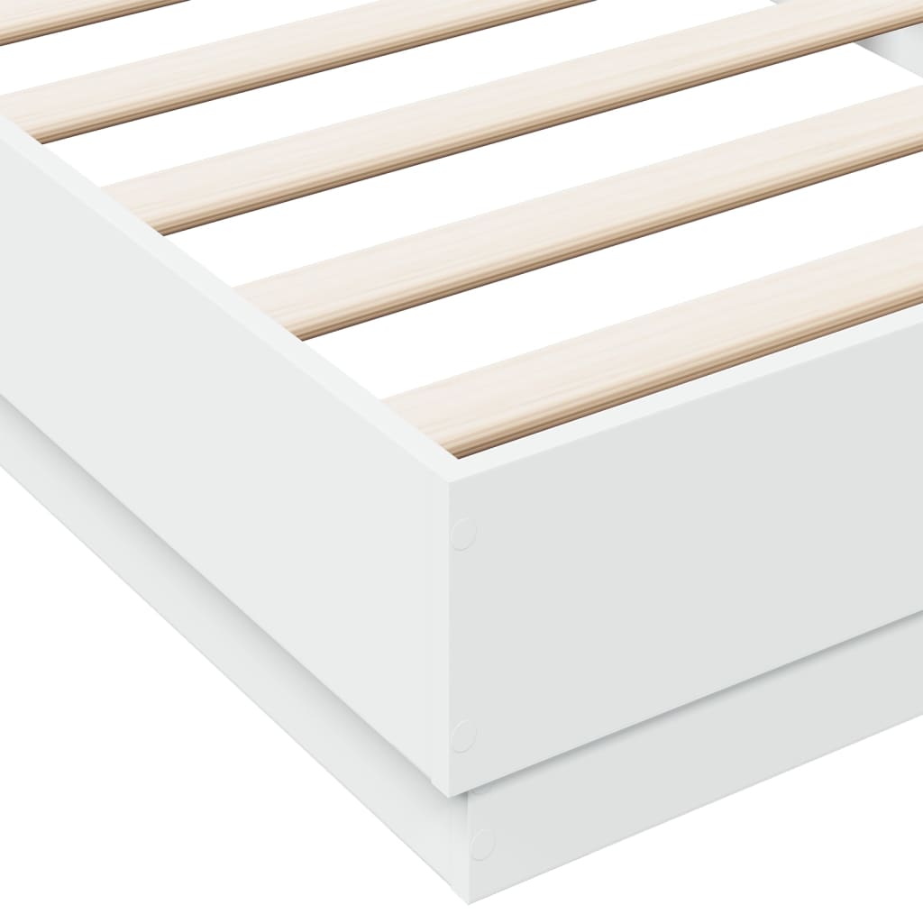 vidaXL Πλαίσιο Κρεβατιού με λυχνίες LED Λευκό 100 x 200 εκ.