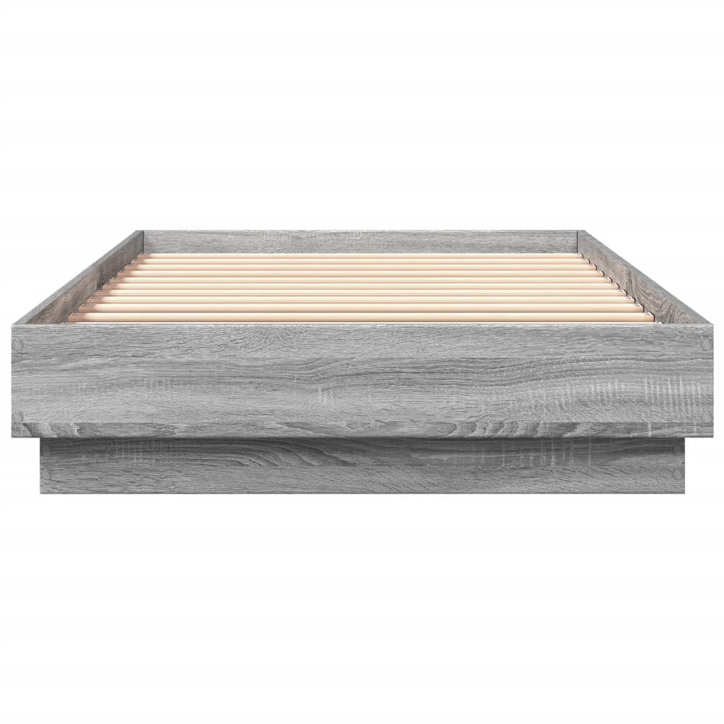 vidaXL Πλαίσιο Κρεβατιού με λυχνίες LED Γκρι sonoma 100 x 200 εκ.