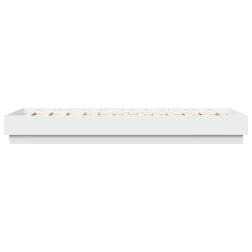 vidaXL Πλαίσιο Κρεβατιού με λυχνίες LED Λευκό 75 x 190 εκ.