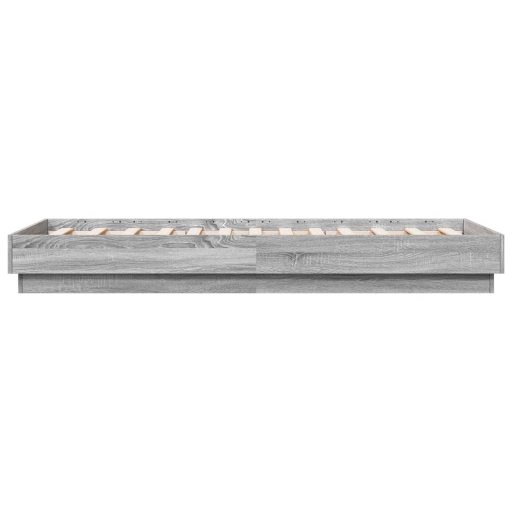 vidaXL Πλαίσιο Κρεβατιού με λυχνίες LED Γκρι sonoma 75 x 190 εκ.