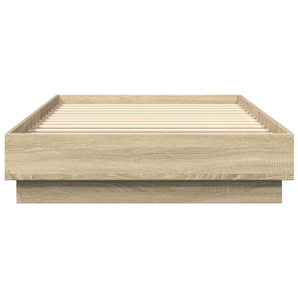 vidaXL Πλαίσιο Κρεβ. Χωρ. Στρώμα Sonoma Δρυς 90x200 εκ. Επεξ. Ξύλο