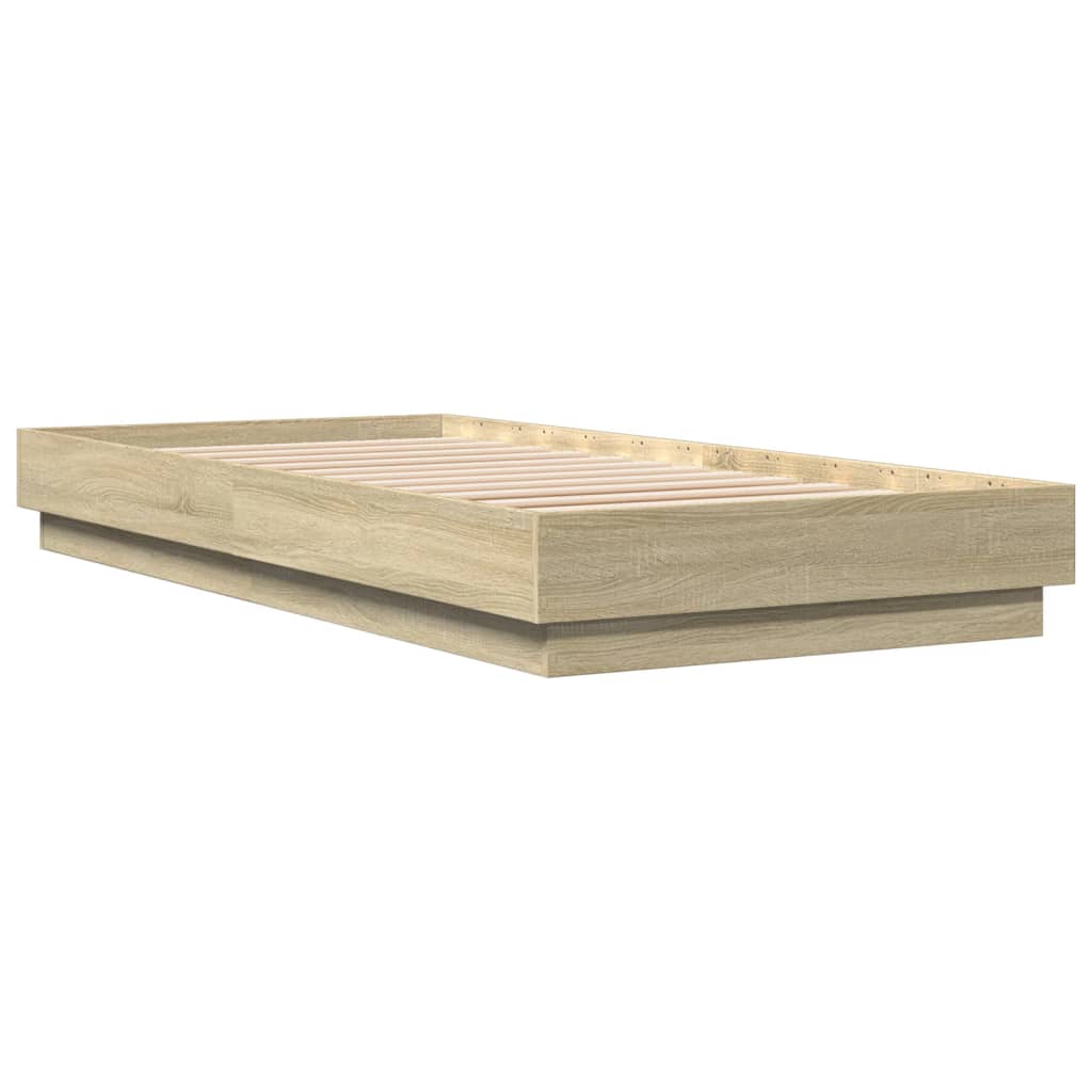 vidaXL Πλαίσιο Κρεβ. Χωρ. Στρώμα Sonoma Δρυς 90x200 εκ. Επεξ. Ξύλο