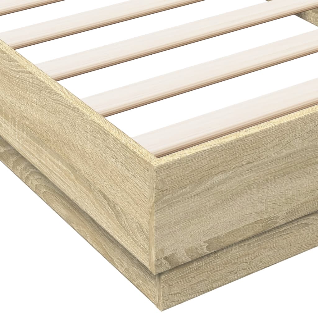 vidaXL Πλαίσιο Κρεβ. Χωρ. Στρώμα Sonoma Δρυς 90x200 εκ. Επεξ. Ξύλο