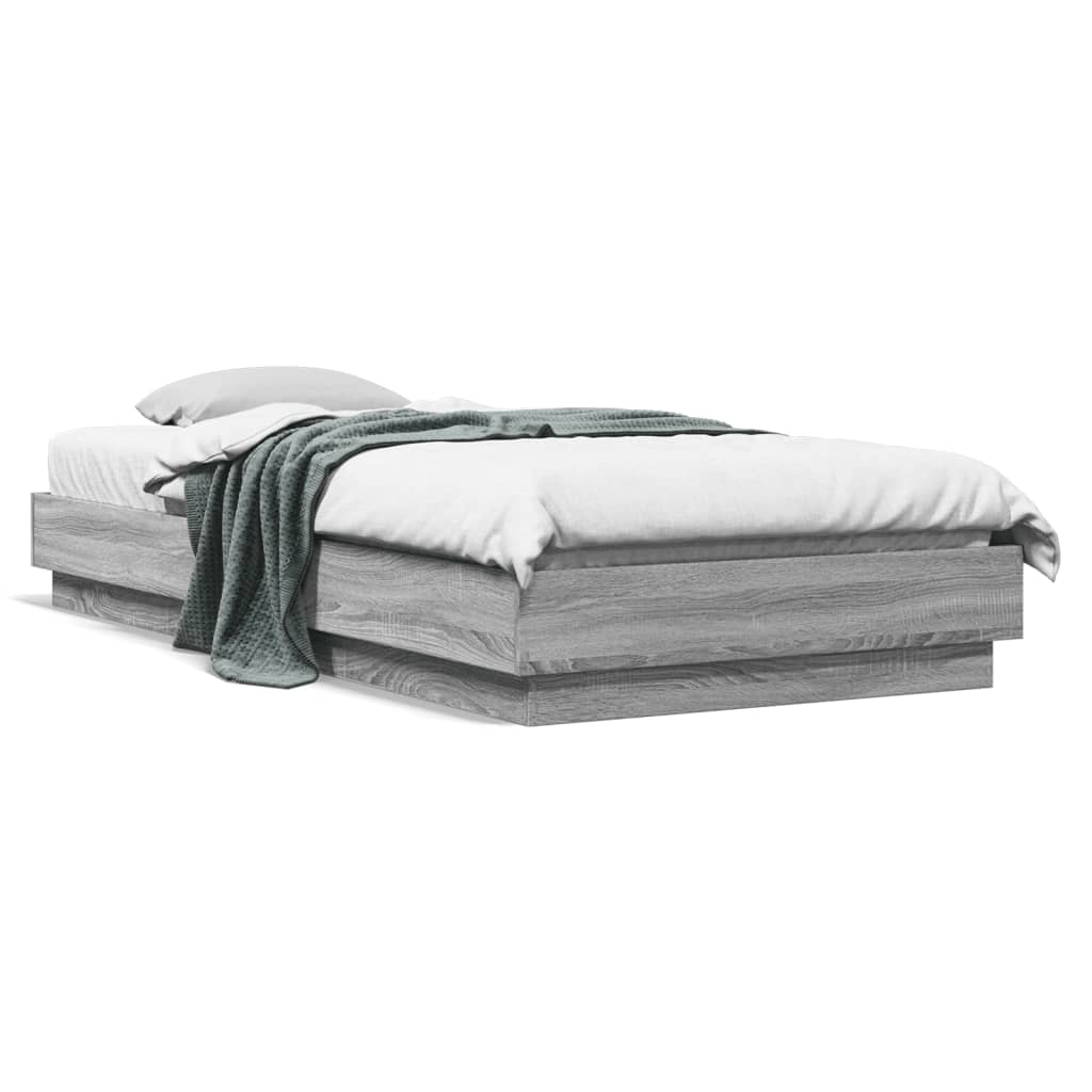 vidaXL Πλαίσιο Κρεβατιού Γκρι Sonoma 90x200 εκ. Επεξεργασμένο Ξύλο