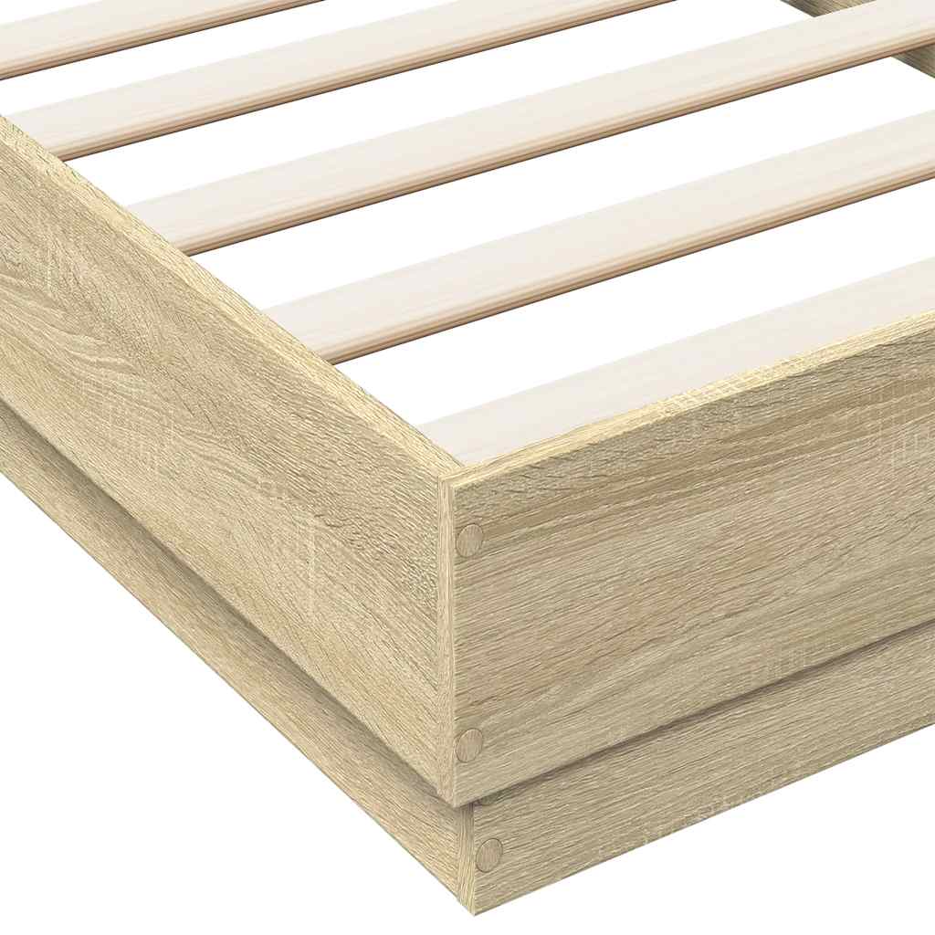 vidaXL Πλαίσιο Κρεβ. Χωρ. Στρώμα Sonoma Δρυς 90 x 190 εκ. Επεξ. Ξύλο