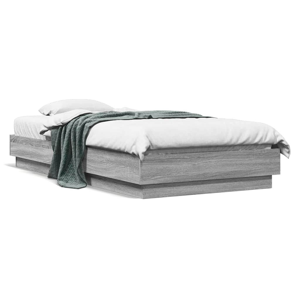 vidaXL Πλαίσιο Κρεβατιού Γκρι Sonoma 90 x 190 εκ. Επεξεργασμένο Ξύλο