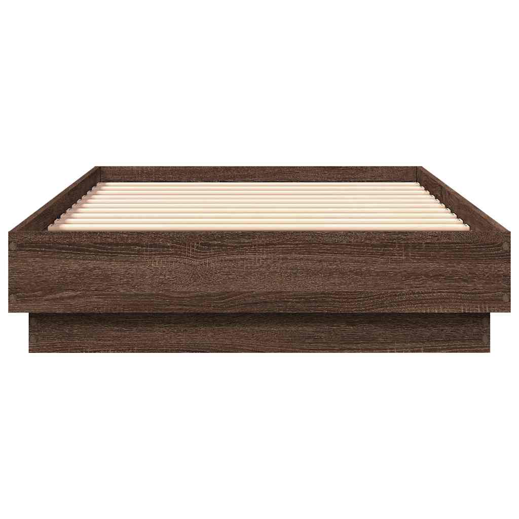 vidaXL Πλαίσιο Κρεβ. Χωρ. Στρώμα Καφέ Δρυς 90 x 190 εκ. Επεξ. Ξύλο