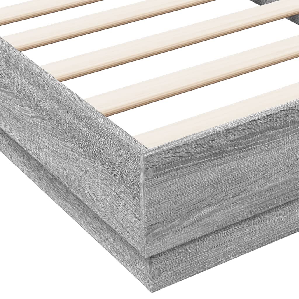 vidaXL Πλαίσιο Κρεβατιού Γκρι Sonoma 75x190 εκ. Επεξεργασμένο Ξύλο