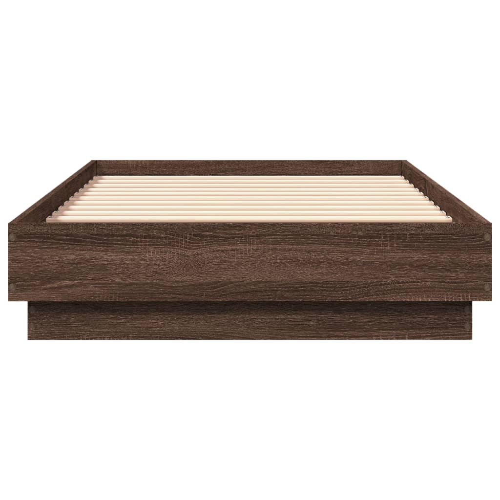 vidaXL Πλαίσιο Κρεβατιού Χωρ. Στρώμα Καφέ Δρυς 75x190εκ Επεξ. Ξύλο