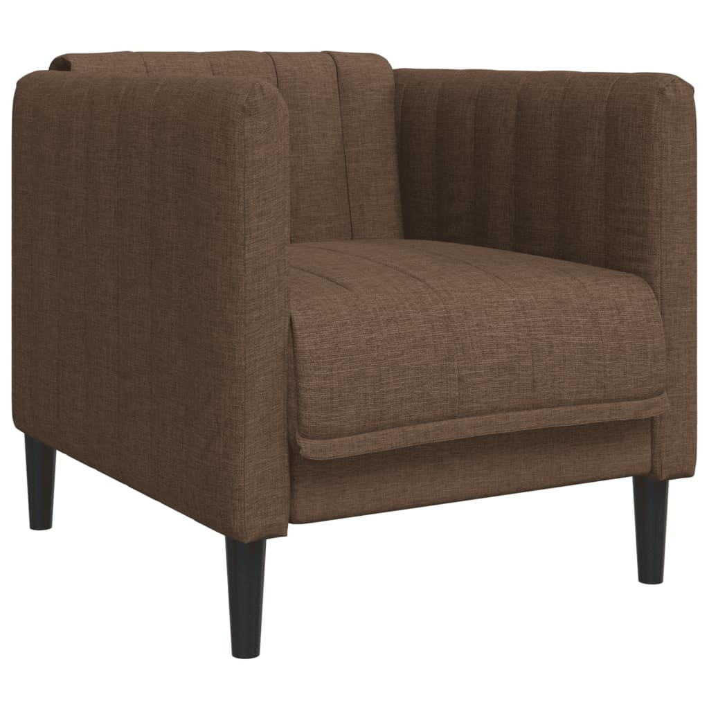vidaXL Σετ Σαλονιού 3 Τεμαχίων Καφέ από Ύφασμα Μικροϊνών