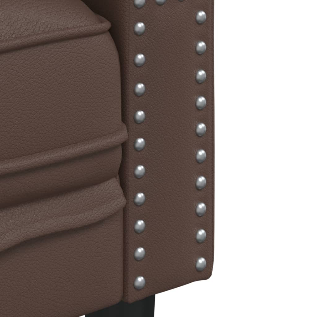 vidaXL Σετ Καναπέδων Chesterfield 3 Τεμαχίων από Καφέ Συνθετικό Δέρμα