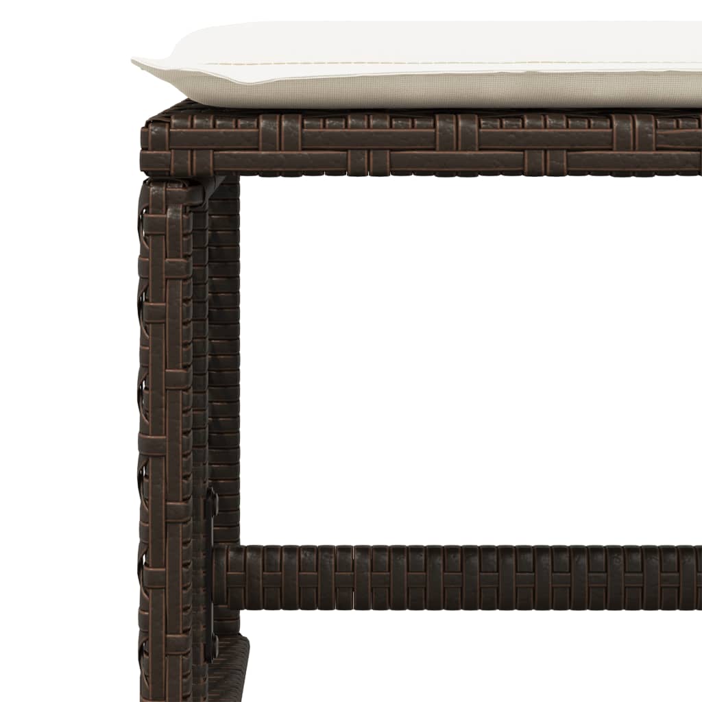 vidaXL Σετ Τραπεζαρίας Κήπου 11 τεμ. Καφέ Συνθετικό Ρατάν με Μαξιλάρια