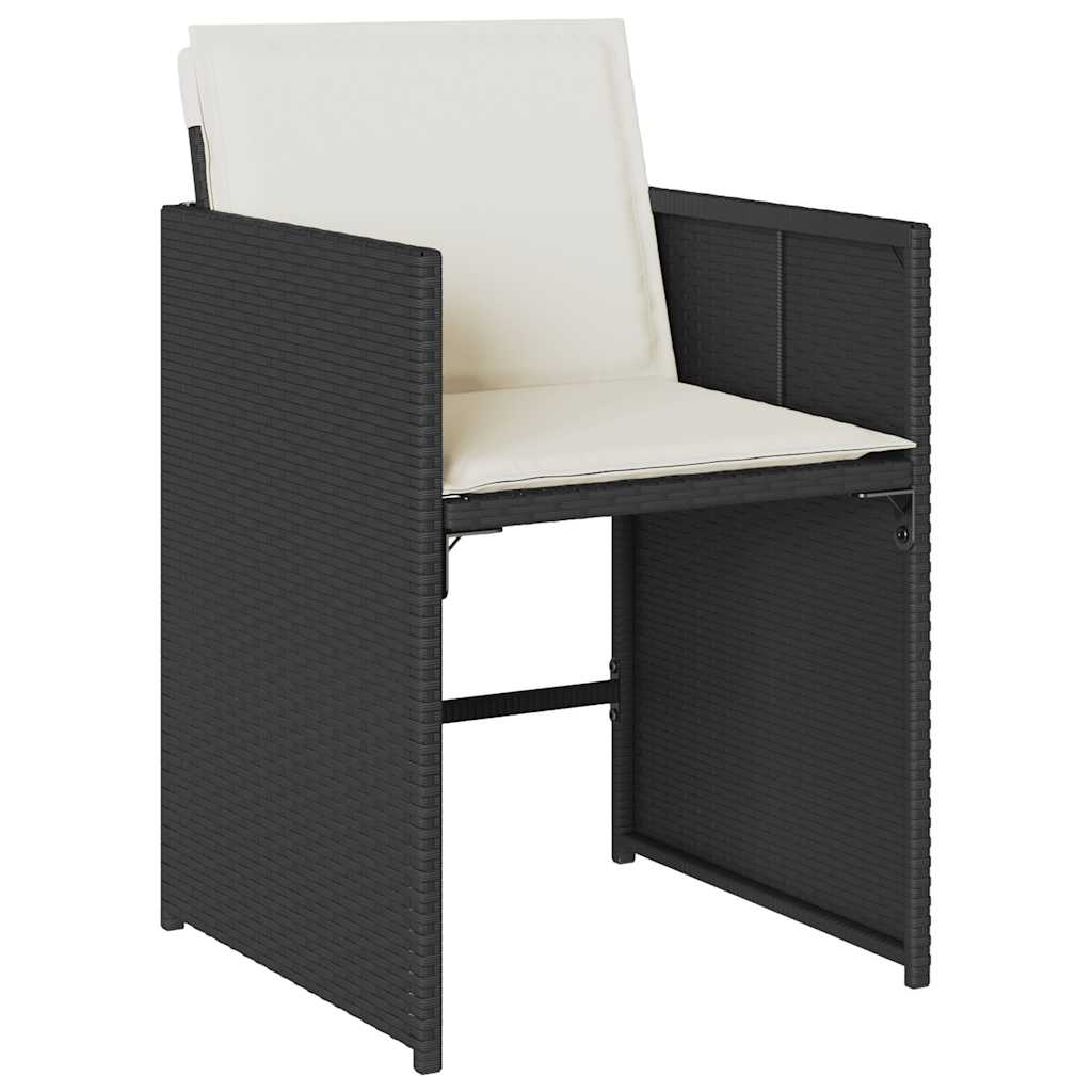 vidaXL Σετ Τραπεζαρίας Κήπου 17 τεμ Μαύρο από Συνθ. Ρατάν με Μαξιλάρια