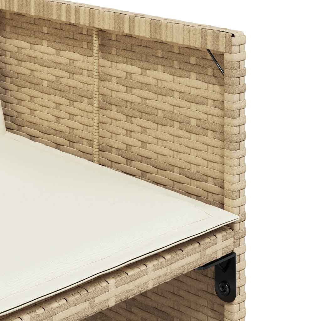 vidaXL Σετ Τραπεζαρίας Κήπου 11 τεμ. Μπεζ Συνθετικό Ρατάν με Μαξιλάρια