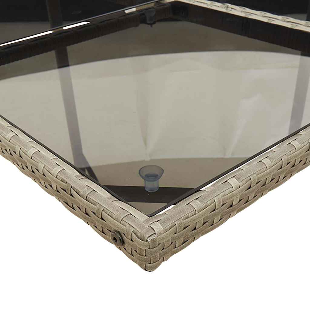 vidaXL Σετ Τραπεζαρίας Κήπου 7 τεμ. Γκρι Συνθ. Ρατάν με Μαξιλάρια