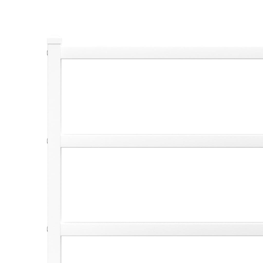 vidaXL Πλαίσιο Κρεβατιού με Κεφαλάρι/Ποδαρικό Λευκό 120x190εκ. Μέταλλο