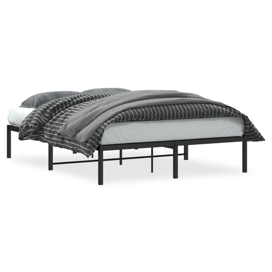 vidaXL Πλαίσιο Κρεβατιού Μαύρο 140 x 200 εκ. Μεταλλικό