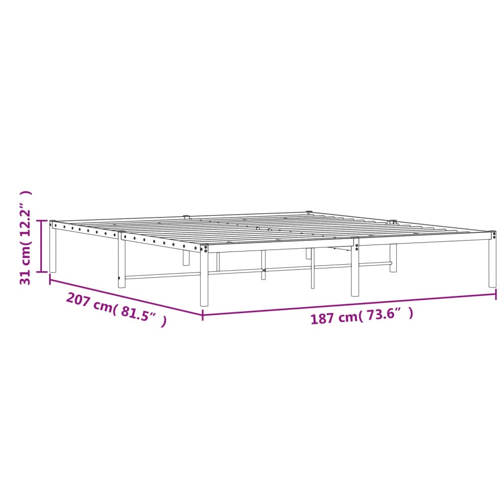 vidaXL Μεταλλικό Πλαίσιο Κρεβατιού Λευκό 180 x 200 εκ.
