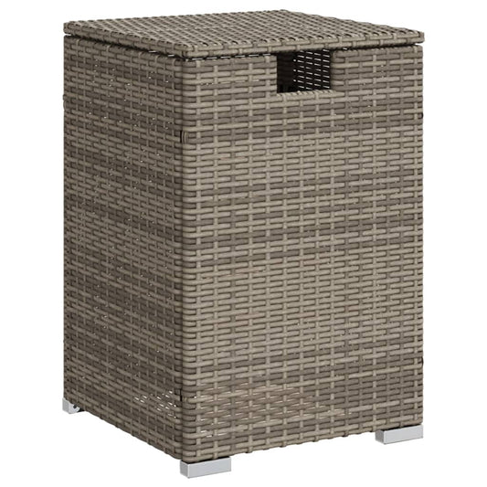 vidaXL Κάλυμμα-Τραπέζι Φιάλης Προπανίου Γκρι 40x40x60 εκ. Συνθ. Ρατάν