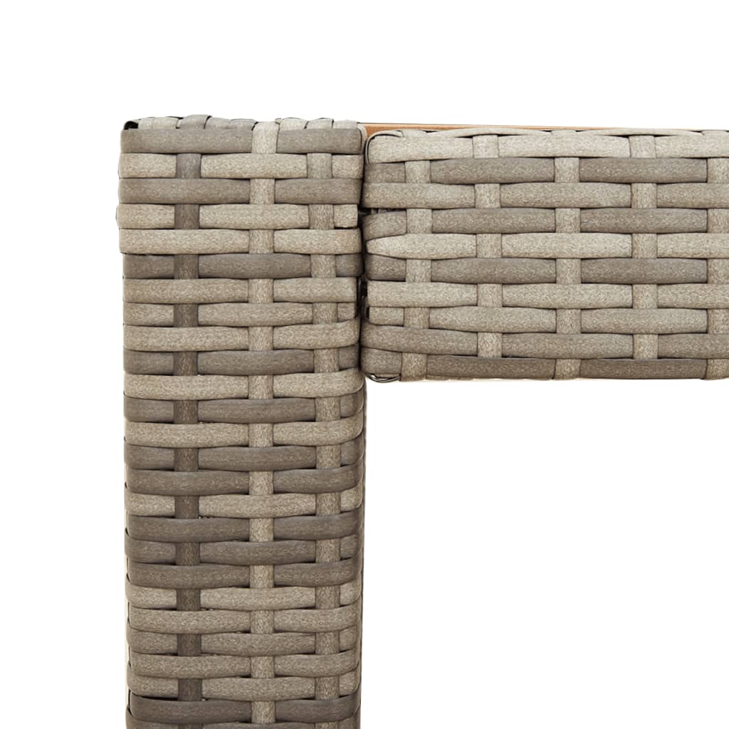 vidaXL Τραπέζι Κήπου με Ξύλινη Επιφάνεια Γκρι 100x40x75 εκ Συνθ. Ρατάν