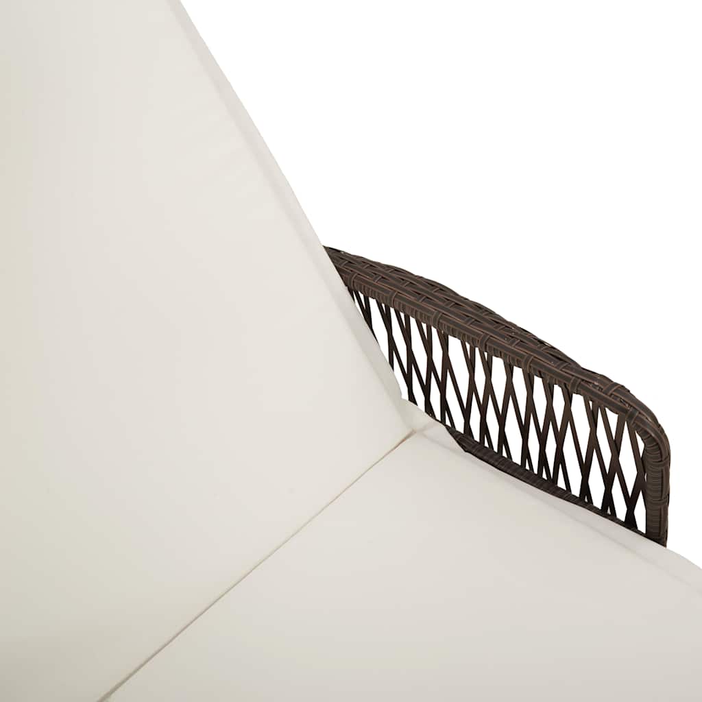 vidaXL Ξαπλώστρα με μαξιλάρι Καφέ 157 x 55 x 92 εκ. συνθετικό ρατάν